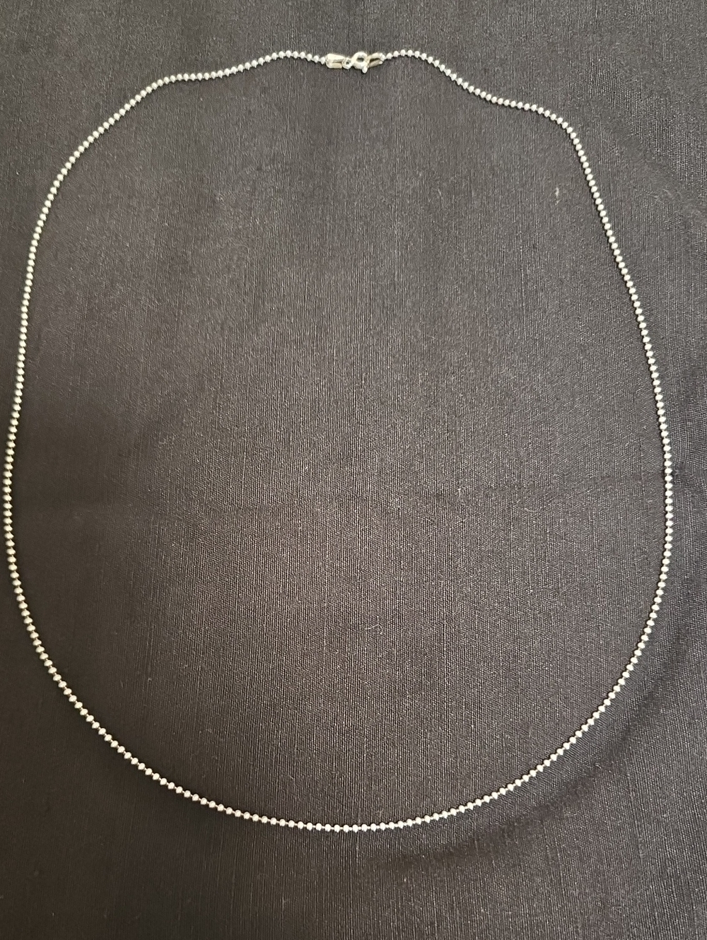 24" Sterling Silver Beaded Chain Necklace - Italy